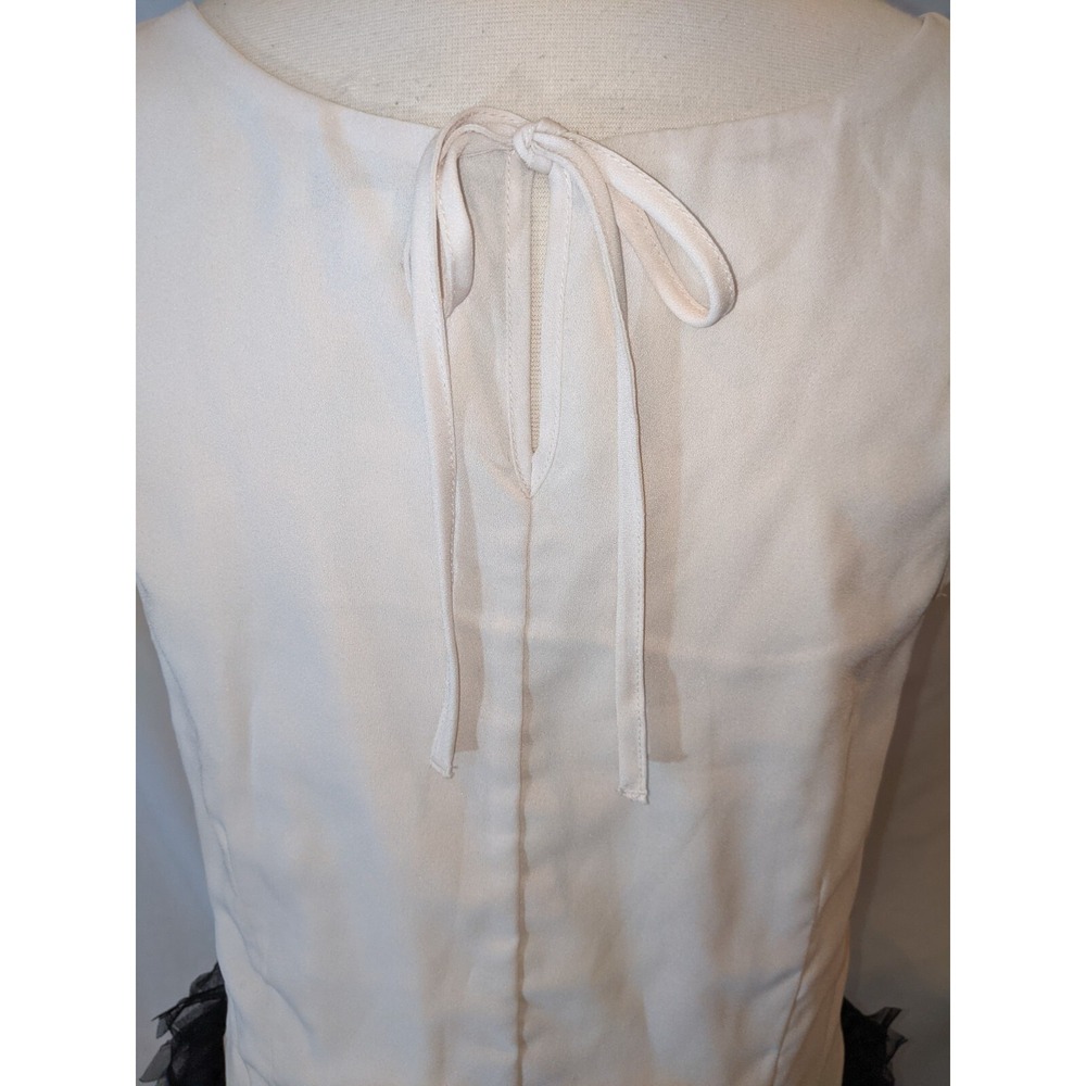 Gap Women's Dress Ruffle Bottom Size 4 Black White Colorblock - Picture 8 of 12
